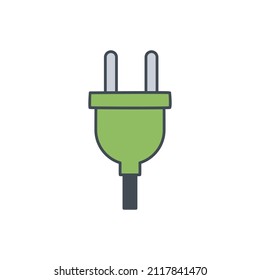 electric plugs, electrical 2 pins Icon in color icon, isolated on white background 