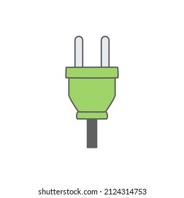 electric plugs, electrical 2 pins Icon in color icon, isolated on white background 
