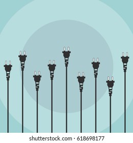 Electric plugs flat design concept, vector illustration