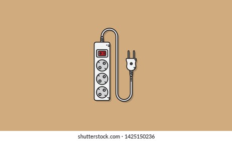 
electric plugs flat design vector illustration