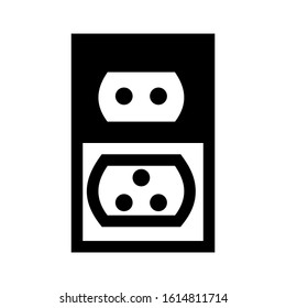 electric plugs icon isolated sign symbol vector illustration - high quality black style vector icons
