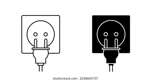electric plugs icon white on background