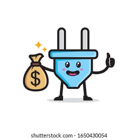 Electric plugs mascot character design