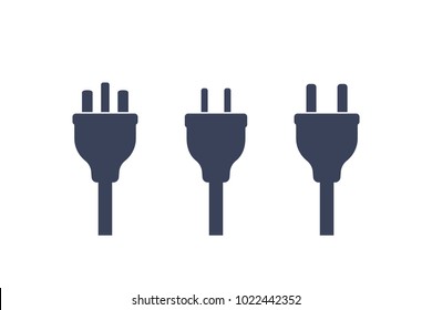 electric plugs on white, vector