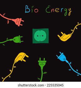 electric plugs and socket. bio energy