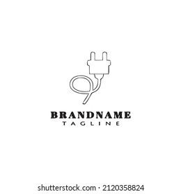diseño de icono de dibujos animados del logotipo de enchufes eléctricos ilustración de vectores aislados lindo
