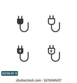 Electric Plus Icon Power Symbol Design Element Vector Eps 10