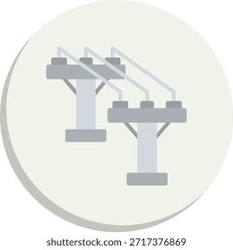 Ícone de Estilo de Círculo Plano de Polo Elétrico