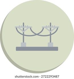 Electric Pole Flat Circle Style Icon