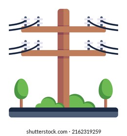 An electric pole flat editable icon 

