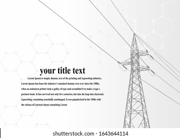 Electric pole .High Voltage transmission systems. A network of interconnected electricalHigh Voltage  Towers Electric Power Transmission. Lines Supplies Electricity to the Text.  Pylon, pole network.