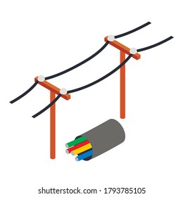 Electric Pole Icon. Isometric Illustration Of Electric Pole Vector Icon For Web