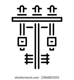 Electric pole icon in line style 