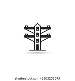 electric pole icon on white background