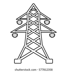 Electric pole icon. Outline illustration of electric pole vector icon for web