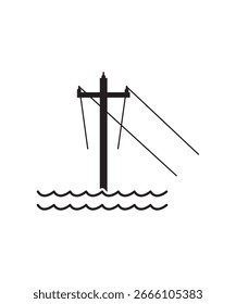 Icono de poste eléctrico, el mejor ícono plano de Vector.