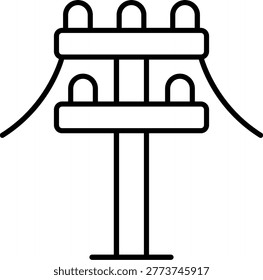 Electric Pole Icon Vector Element line icon design vector icons