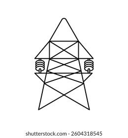 electric pole icon with white background vector stock illustration