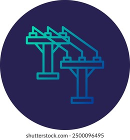 Electric Pole Line Gradient Icon Design