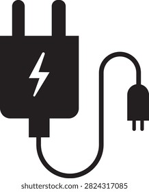 Electric Pole, Utility Pole, Power Line, Transmission Tower, Street Light, Electrical Infrastructure Icon Black Flat and Line Vector Illustration Isolated