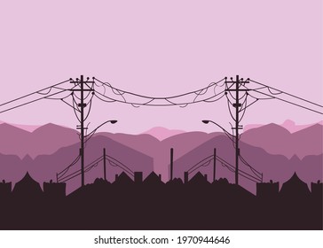 Electric pole vector beautiful design