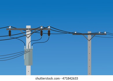 Electric Pole Vector Flat Design