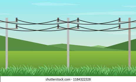 electric pole vector. free space for text. wallpaper. background.