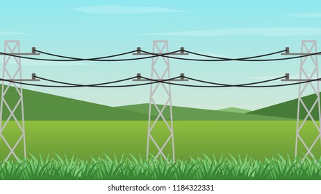 electric pole vector. free space for text. wallpaper. background.