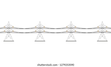 electric pole vector. free space for text. wallpaper.