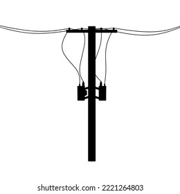 Electric pole vector. High voltage cable line. Great for electric shock hazard logos.