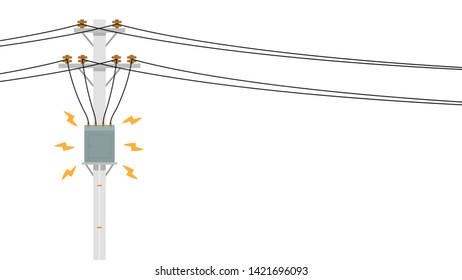 electric pole vector. electric leakage. wallpaper. free space for text. copy space.