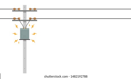 electric pole vector. electric leakage. wallpaper. free space for text. copy space.
