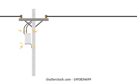 electric pole vector. electric leakage. wallpaper. free space for text. copy space.