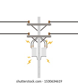 electric pole vector. electric leakage. wallpaper. free space for text. copy space.