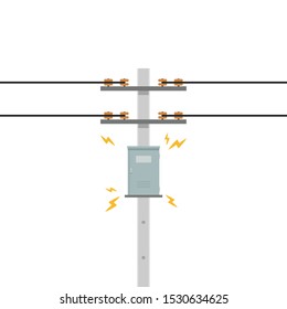 electric pole vector. electric leakage. wallpaper. free space for text. copy space.