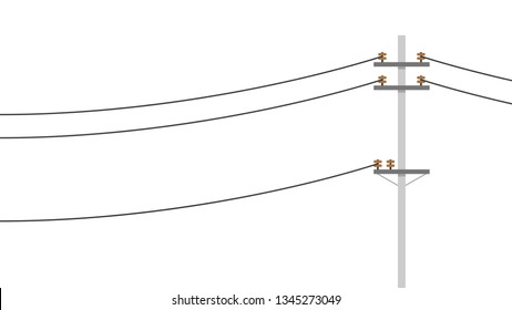 electric pole vector. electric pole on white background. free space for text. wallpaper. copy space.