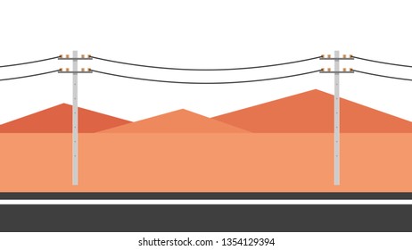 electric pole vector. electric pole on white background. free space for text. copy space.