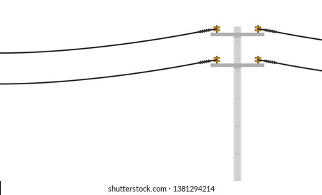 electric pole vector. electric pole on white background. free space for text. copy space.