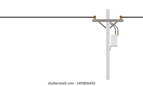 electric pole vector. electric pole on white background. free space for text. copy space.