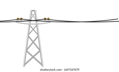 Electric pole vector. electric pole on white background. free space for text. copy space.