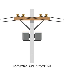 Electric pole vector. electric pole on white background. free space for text. copy space.