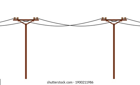 Electric pole vector. electric pole on white background. free space for text.