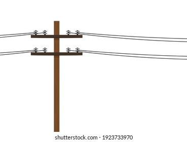 Electric pole vector. electric pole on white background. free space for text. copy space.