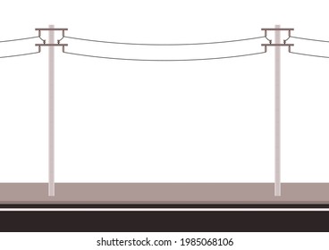 Electric pole vector. electric pole on white background. free space for text. copy space.