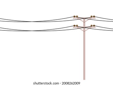 Electric pole vector. electric pole on white background. free space for text. copy space.