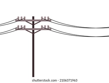 Electric pole vector. electric pole on white background. free space for text. copy space.