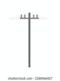 Electric pole vector. electric pole on white background. free space for text. copy space.esp 10