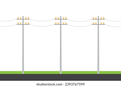 electric pole vector. electric pole on white background. free space for text. copy space.