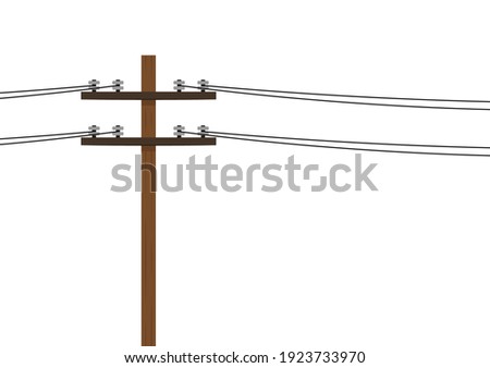 Electric pole vector. electric pole on white background. free space for text. copy space.