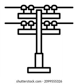 Icono De Contorno De Vector De Polo Eléctrico Aislado En Fondo Blanco
